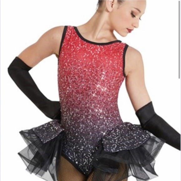Weissman Costumes Weisman Costume Size Xsc T4 Dance Costume Tap Jazz Ballet Black Red